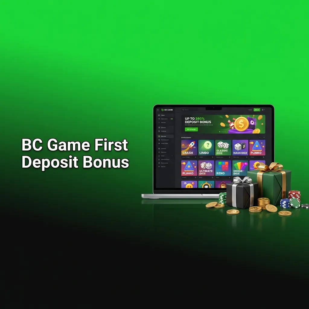 BC Game first deposit bonus offer showing up to 180% welcome bonus plus 400 free spins for new players