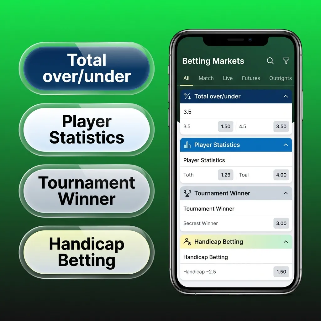 BC Game app showing various betting options including single bets, accumulators, system bets, live betting, and handicap bets.